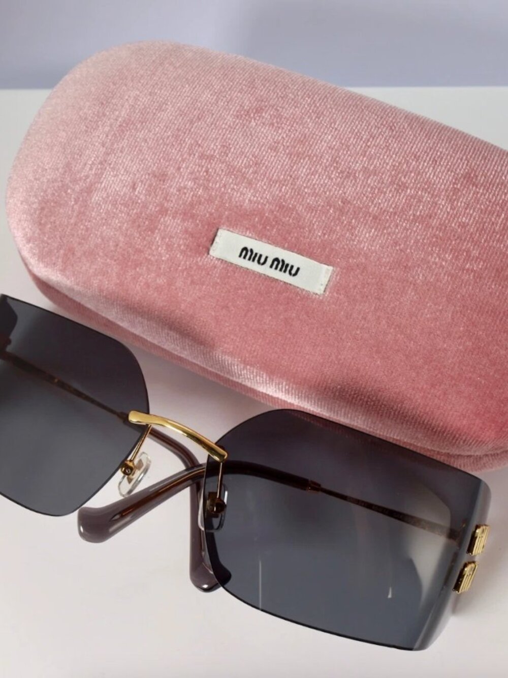Miu Miu MU 54YS Gold & Dark Grey Women’s Sunglasses
